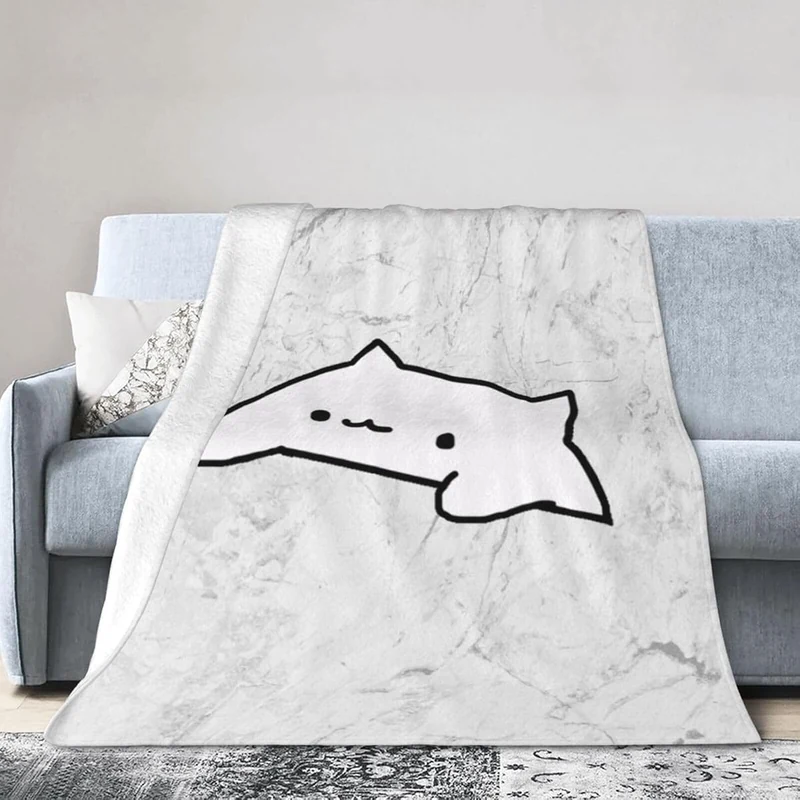Bongo Cat White Marble Throw Blanket Bongo Cat Plush plush toys